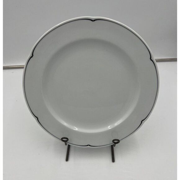 Bauscher Bavaria Germany Porcelain Dinner Plate With Black Trim 12" - Picture 2 of 5